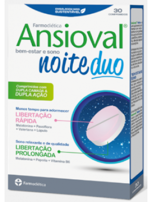 Ansioval Noite Duo - 30 Comprimidos - Farmodietica